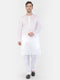 Men's White Cotton Addhi Kurta Pyjama Set