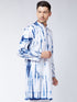 Men's Blue And White Pure Cotton Kurta