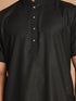 Men's Black Solid Kurta