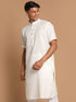 Men's Cream Solid Kurta