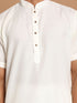 Men's Cream Solid Kurta