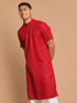 Men's Maroon Solid Kurta