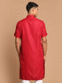 Men's Maroon Solid Kurta