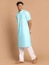 Men's Blue Solid Kurta With Pyjamas