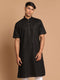 Men's Black Solid Kurta
