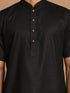 Men's Black Solid Kurta With Pyjama