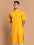 Men's Mustard Solid Kurta