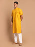 Men's Mustard Solid Kurta With Pyjama Set