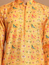 Men's Yellow Silk Blend Ethnic Kurta