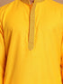 Men's Yellow Color Solid Kurta