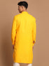 Men's Yellow Cotton Blend Kurta