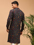 Men's Blue Printed Rayon Kurta