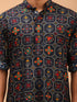 Men's Blue Printed Rayon Kurta