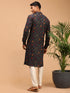 Men's Blue Printed Rayon Kurta With Pant Set
