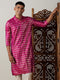 Men's Dark Pink Foil Printed Kurta