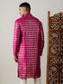 Men's Dark Pink Foil Printed Kurta