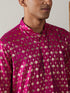 Men's Dark Pink Foil Printed Kurta