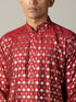 Men's Maroon Foil Printed Kurta