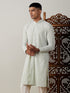 Men's Green Chikankari Front Open Kurta
