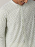Men's Green Chikankari Front Open Kurta