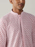 Men's Pink Chikankari Front Open Kurta