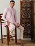 Men's Pink Chikankari Front Open Kurta
