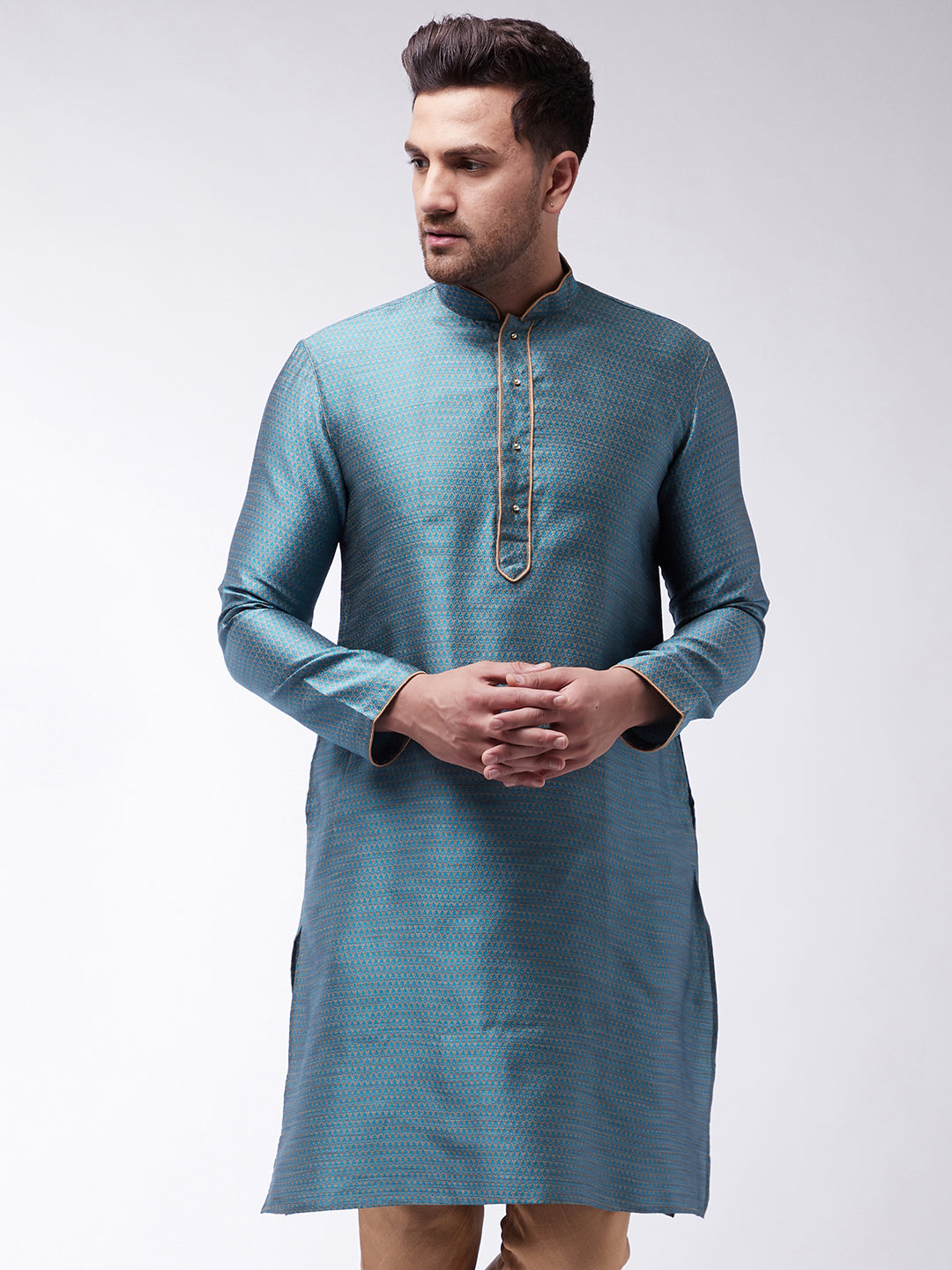 Men's Aqua Silk Blend Kurta