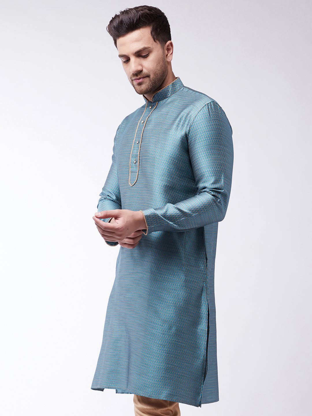 Men's Aqua Silk Blend Kurta