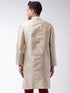 Men's Beige Color Silk Blend Kurta