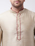 Men's Beige Color Silk Blend Kurta