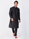 VASTRAMAY Men's Black Cotton Silk Blend Kurta and Pyjama Set