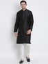 Men's Black Cotton Silk Blend Kurta and Pyjama Set
