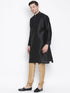 Men's Black Cotton Silk Blend Kurta and Pyjama Set