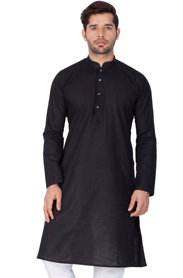 Men's Black Linen Kurta