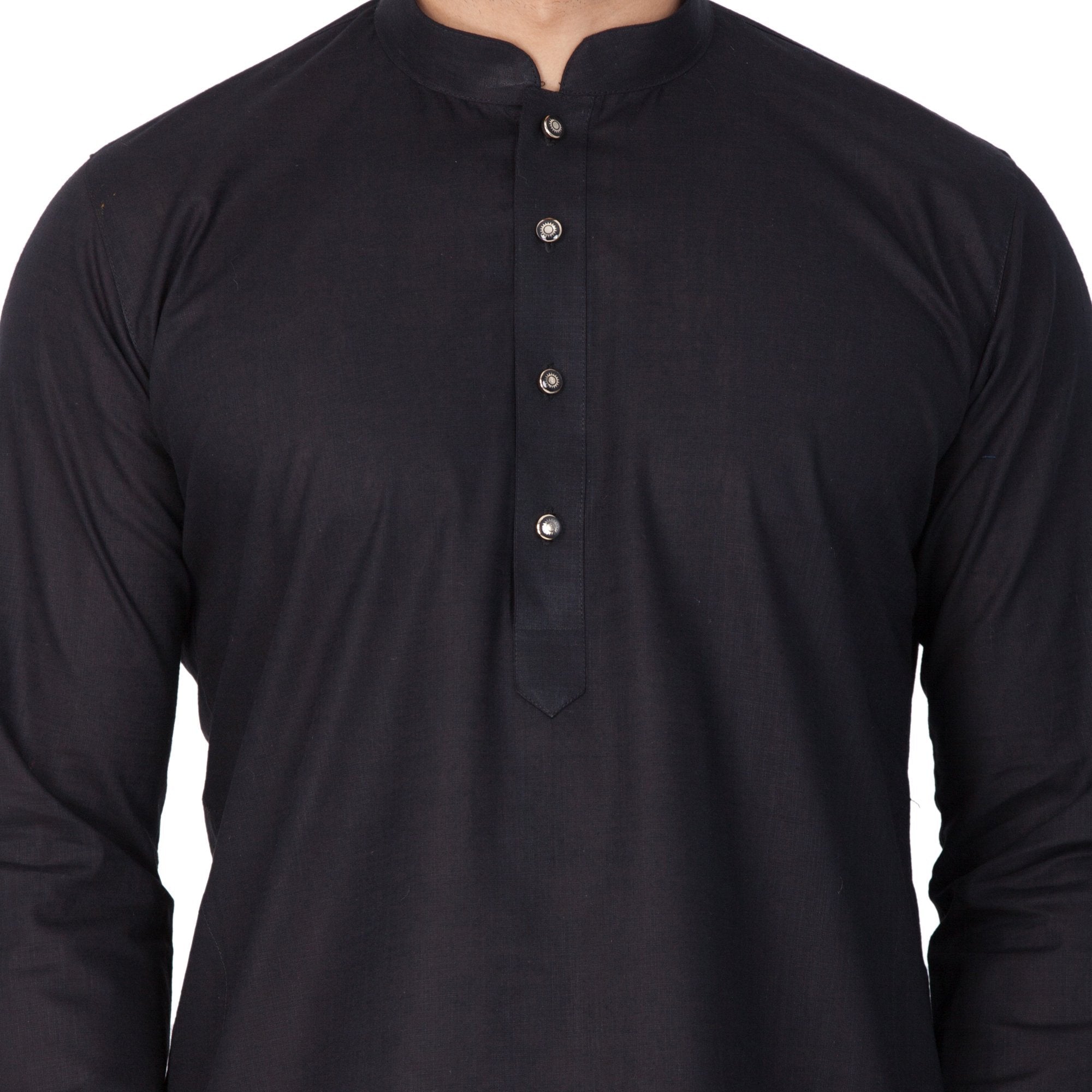 Men's Black Linen Kurta