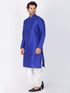 Men's Blue Cotton Silk Blend Kurta and Dhoti Pant Set
