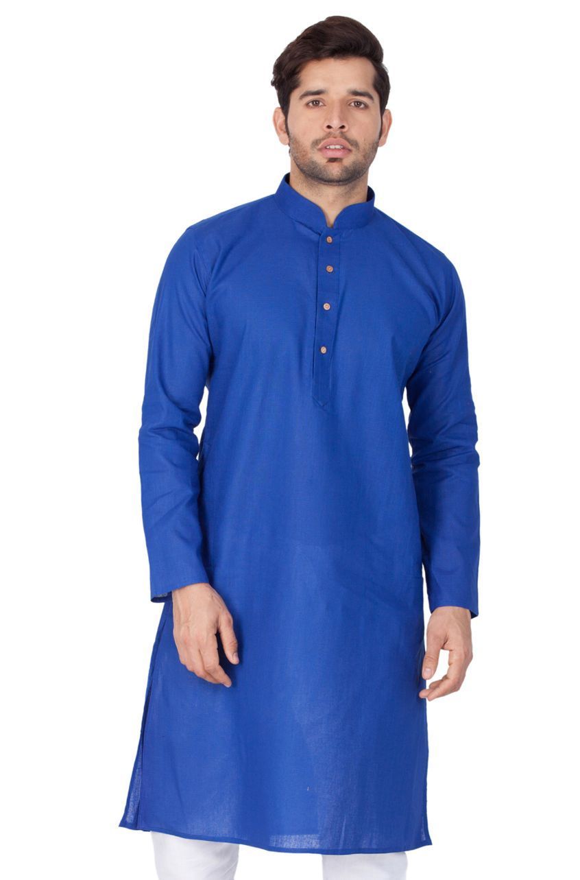 Men's Blue Linen Kurta