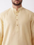 Men's Gold And Maroon Silk Blend Kurta And Dhoti Set