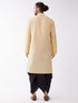 Men's Gold Silk Blend Kurta And Black Dhoti Set