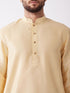 Men's Gold Silk Blend Kurta And Black Dhoti Set
