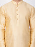 Men's Gold Cotton Silk Blend Kurta and Dhoti Pant Set