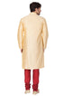 Men's Gold Cotton Silk Blend Kurta and Pyjama Set