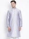 VASTRAMAY Men's Light Blue Cotton Silk Blend Kurta