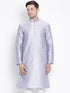 VASTRAMAY Men's Light Blue Cotton Silk Blend Kurta