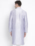 VASTRAMAY Men's Light Blue Cotton Silk Blend Kurta