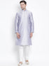 VASTRAMAY Men's Light Blue Cotton Silk Blend Kurta