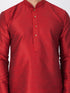 Men's Maroon Cotton Silk Blend Kurta and Dhoti Pant Set