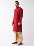 Men Maroon Regular Kurta With Dhoti Pants