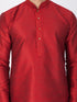 Men's Maroon Cotton Silk Blend Kurta and Dhoti Pant Set