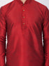 Men's Maroon Cotton Silk Blend Kurta and Dhoti Pant Set